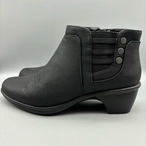 Easy Street‎ Jessalyn Ankle Booties Women’s Size 8.5 W Black Faux Leather